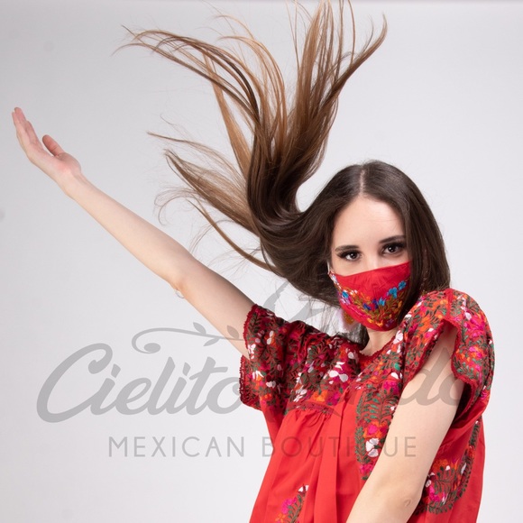 Mexican Handmade Embroidered Face Mask San Antonio - Picture 5 of 16